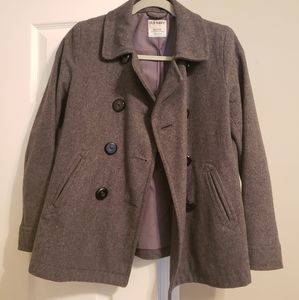 Old Navy Gray Petite Pea Coat